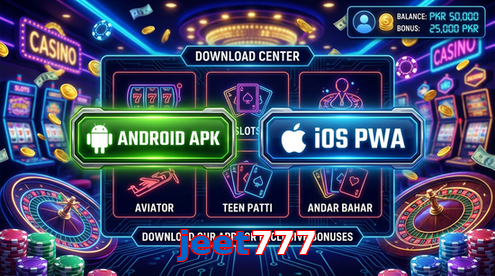 Main screen of Jeet777 download page for PK players