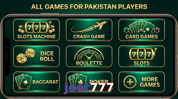 Main screen of Jeet777 games page for PK players
